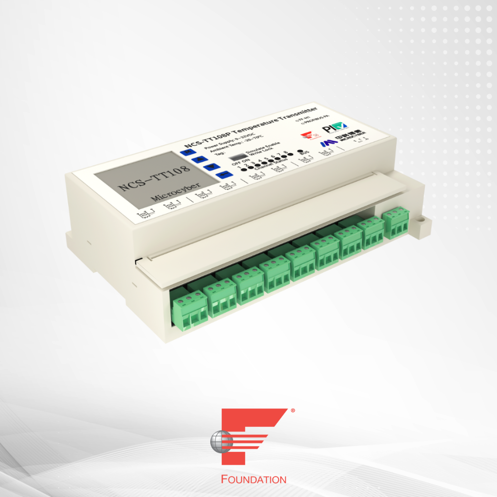 NCS-TT108 8-Channel FF Temperature Transmitter | DIN Rail with LCD NCS-TT108 8-Channel FF Temperature Transmitter | DIN Rail with LCD