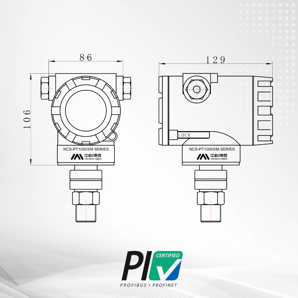 NCS-PT105IISMP Dimension Diagram NCS-PT105IISMP Dimension Diagram